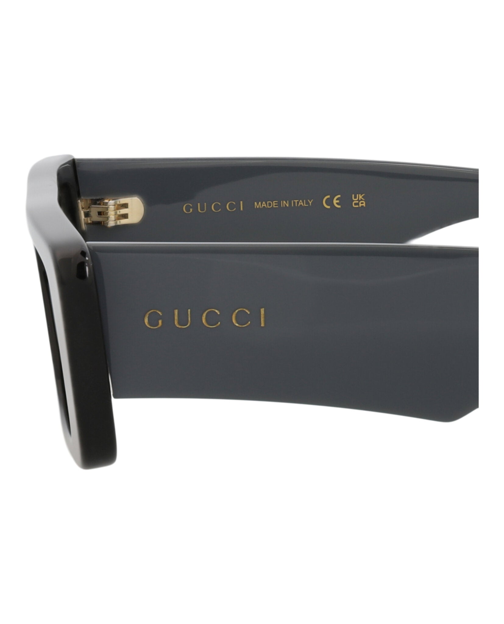 Gucci Mens Square/Rectangle Black Grey Silver Fashion Designer Eyewear