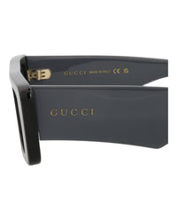Gucci Mens Square/Rectangle Black Grey Silver Fashion Designer Eyewear