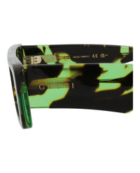 Gucci Mens Square/Rectangle Havana Havana Green Fashion Designer Eyewear