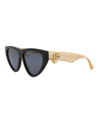 Gucci Gucci Womens Cat Eye Black Ivory Blue Fashion Designer Eyewear