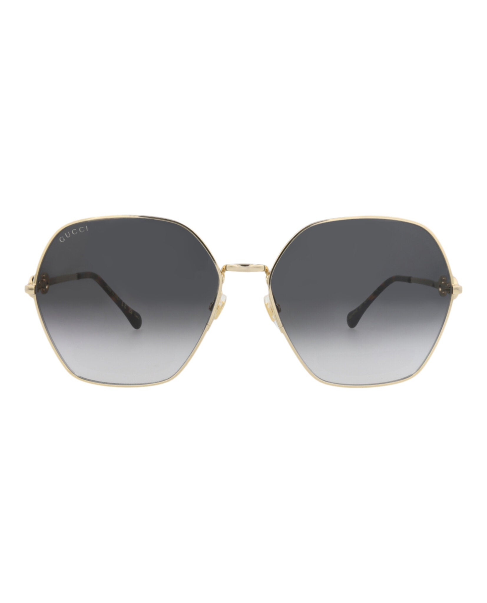 Gucci Gucci Womens Square/Rectangle Gold Gold Grey Fashion Designer Eyewear