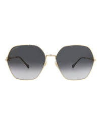 Gucci Gucci Womens Square/Rectangle Gold Gold Grey Fashion Designer Eyewear