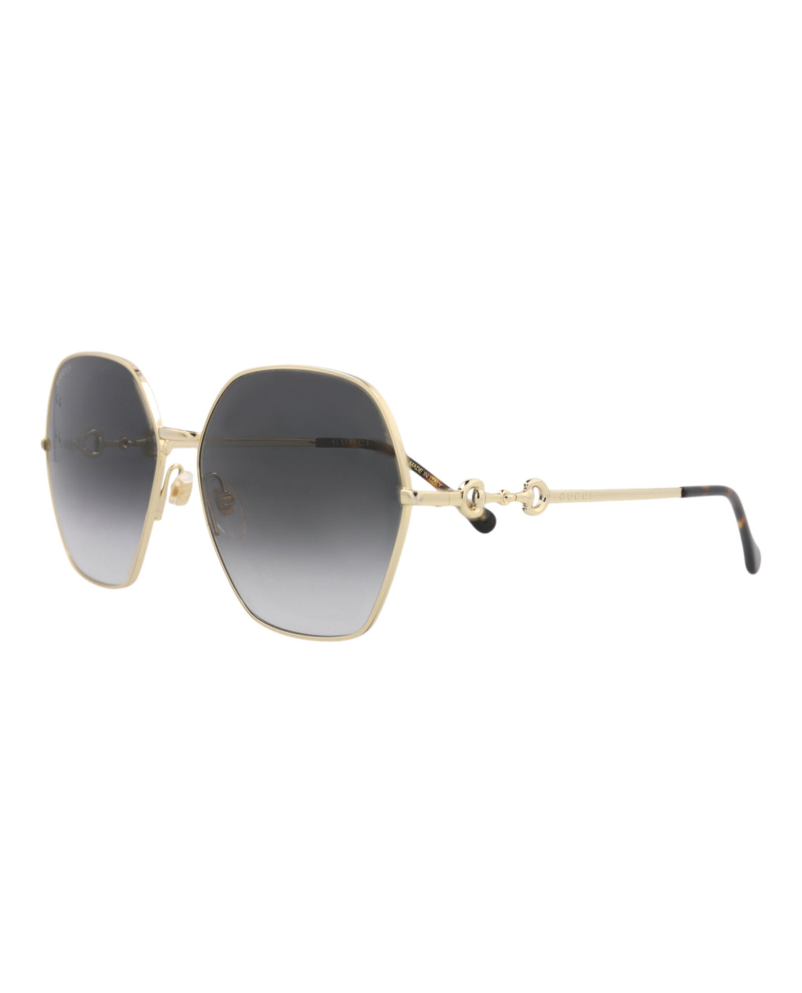 Gucci Gucci Womens Square/Rectangle Gold Gold Grey Fashion Designer Eyewear