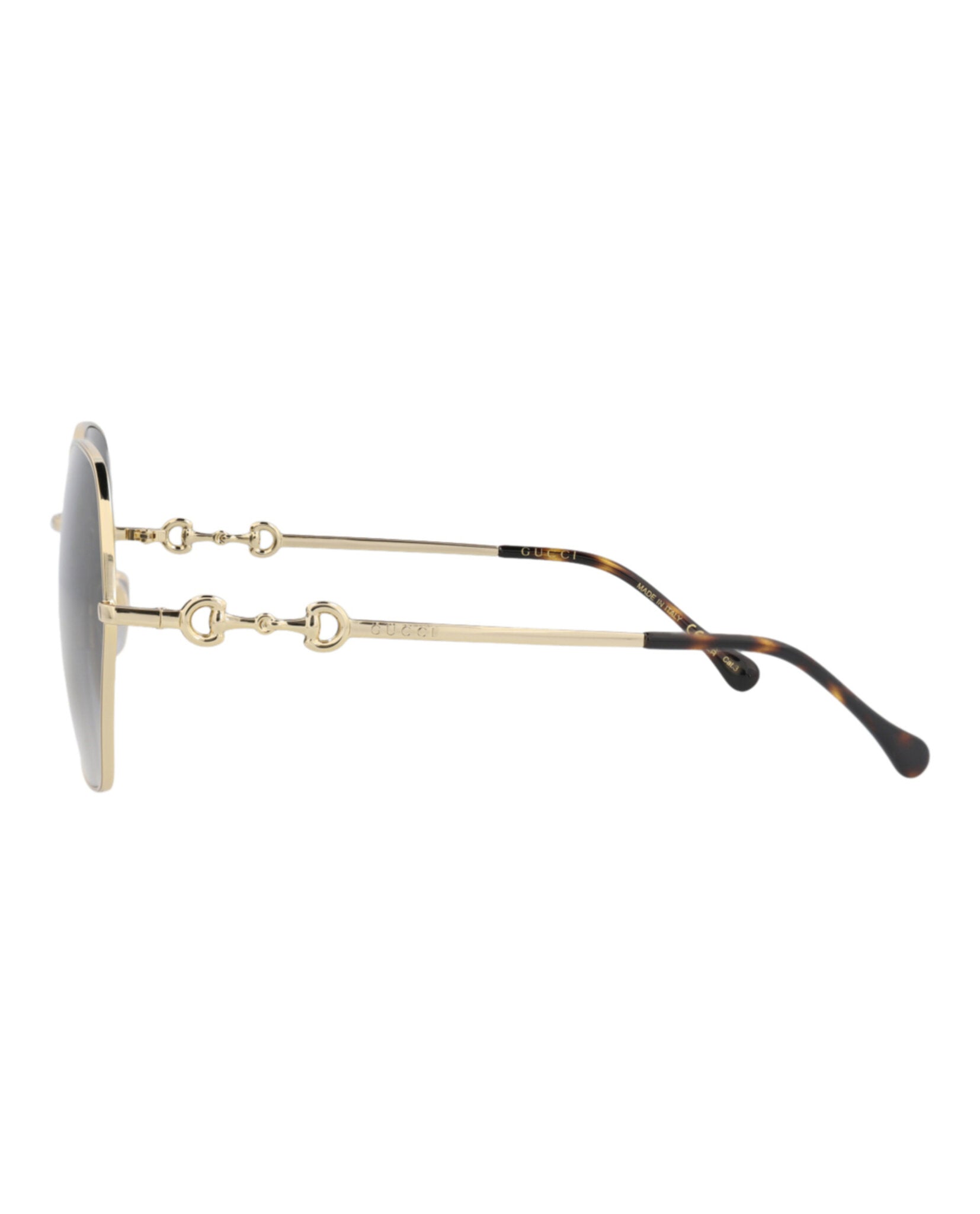 Gucci Gucci Womens Square/Rectangle Gold Gold Grey Fashion Designer Eyewear