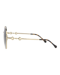 Gucci Gucci Womens Square/Rectangle Gold Gold Grey Fashion Designer Eyewear