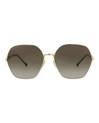 Gucci Womens Square/Rectangle Gold Gold Brown Fashion Designer Eyewear