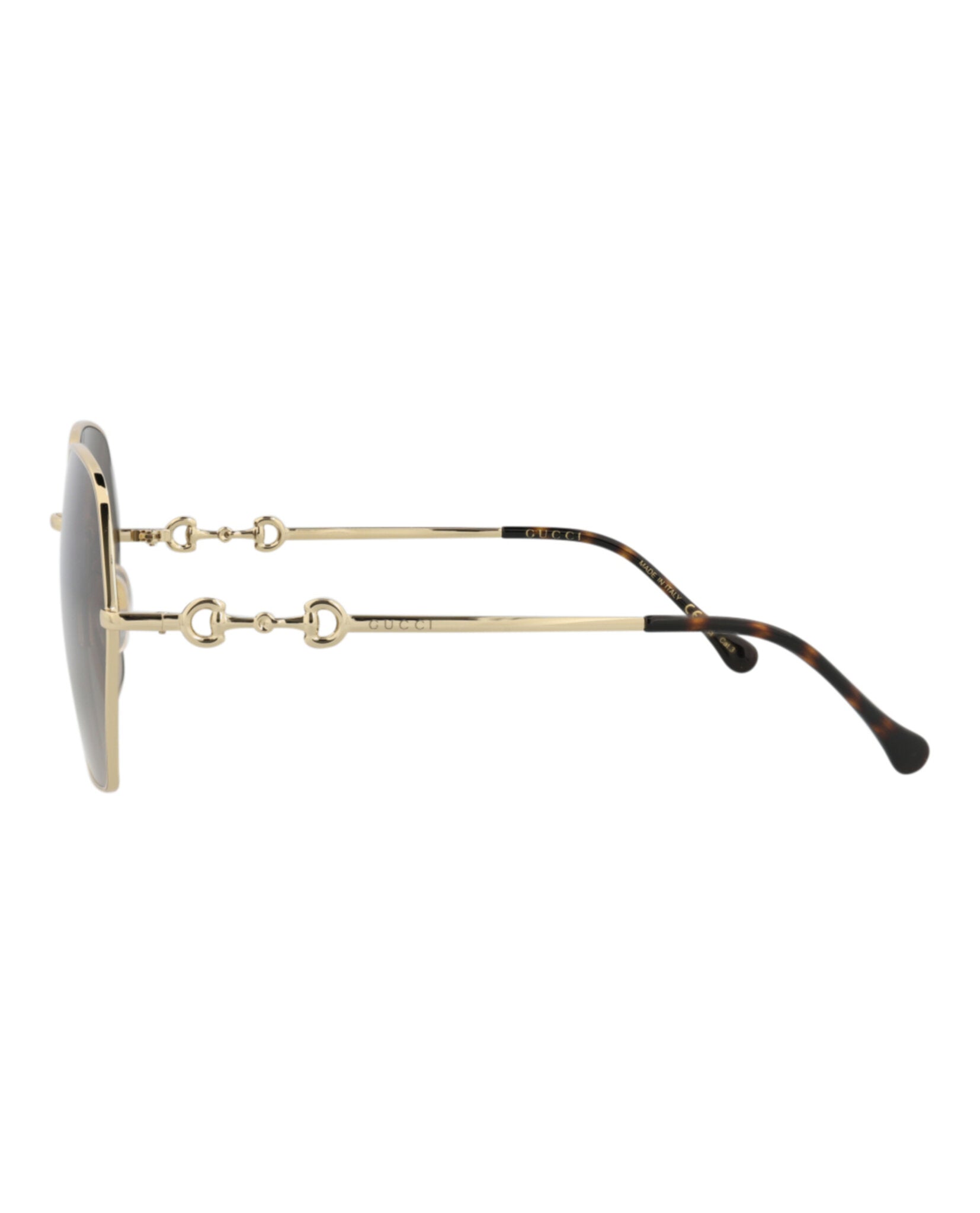 Gucci Womens Square/Rectangle Gold Gold Brown Fashion Designer Eyewear