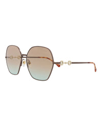 Gucci Womens Square/Rectangle Brown Brown Brown Fashion Designer Eyewear