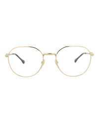 Gucci Womens Round/Oval Gold Gold Transparent Fashion Designer Eyewear