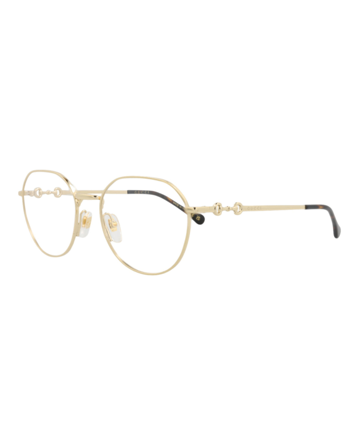 Gucci Womens Round/Oval Gold Gold Transparent Fashion Designer Eyewear
