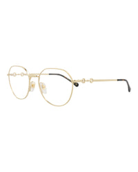 Gucci Womens Round/Oval Gold Gold Transparent Fashion Designer Eyewear