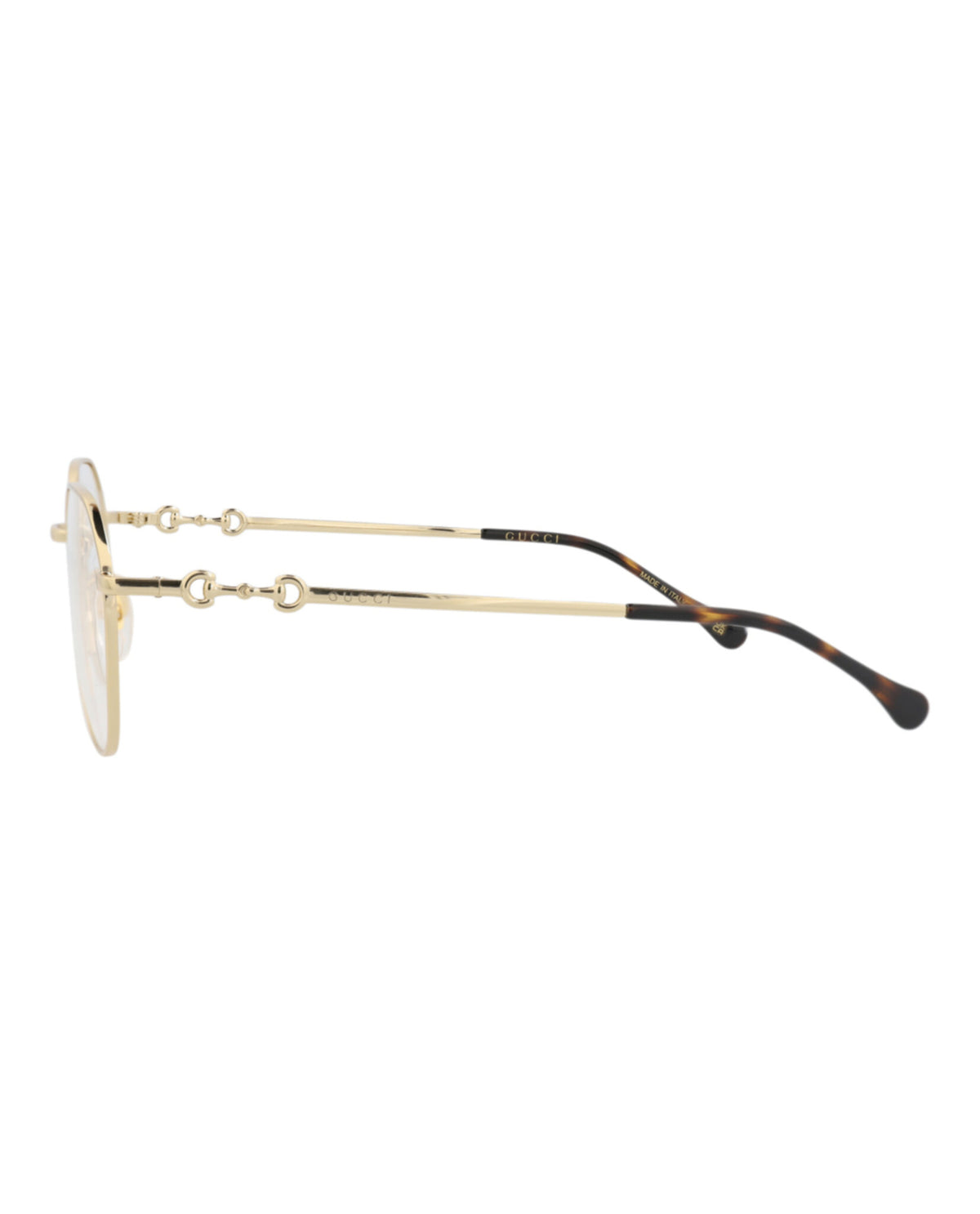 Gucci Womens Round/Oval Gold Gold Transparent Fashion Designer Eyewear