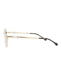 Gucci Womens Round/Oval Gold Gold Transparent Fashion Designer Eyewear