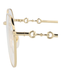 Gucci Womens Round/Oval Gold Gold Transparent Fashion Designer Eyewear