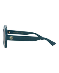 Gucci Gucci Womens Square/Rectangle Blue Blue Brown Fashion Designer Eyewear