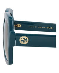 Gucci Gucci Womens Square/Rectangle Blue Blue Brown Fashion Designer Eyewear