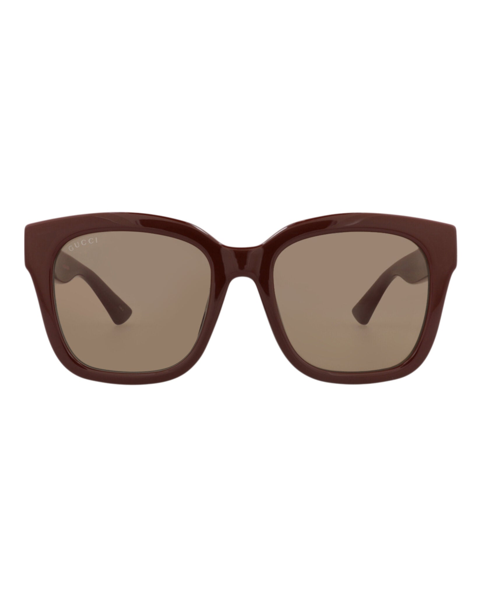 Gucci Gucci Womens Square/Rectangle Burgundy Burgundy Brown Fashion Designer Eyewear
