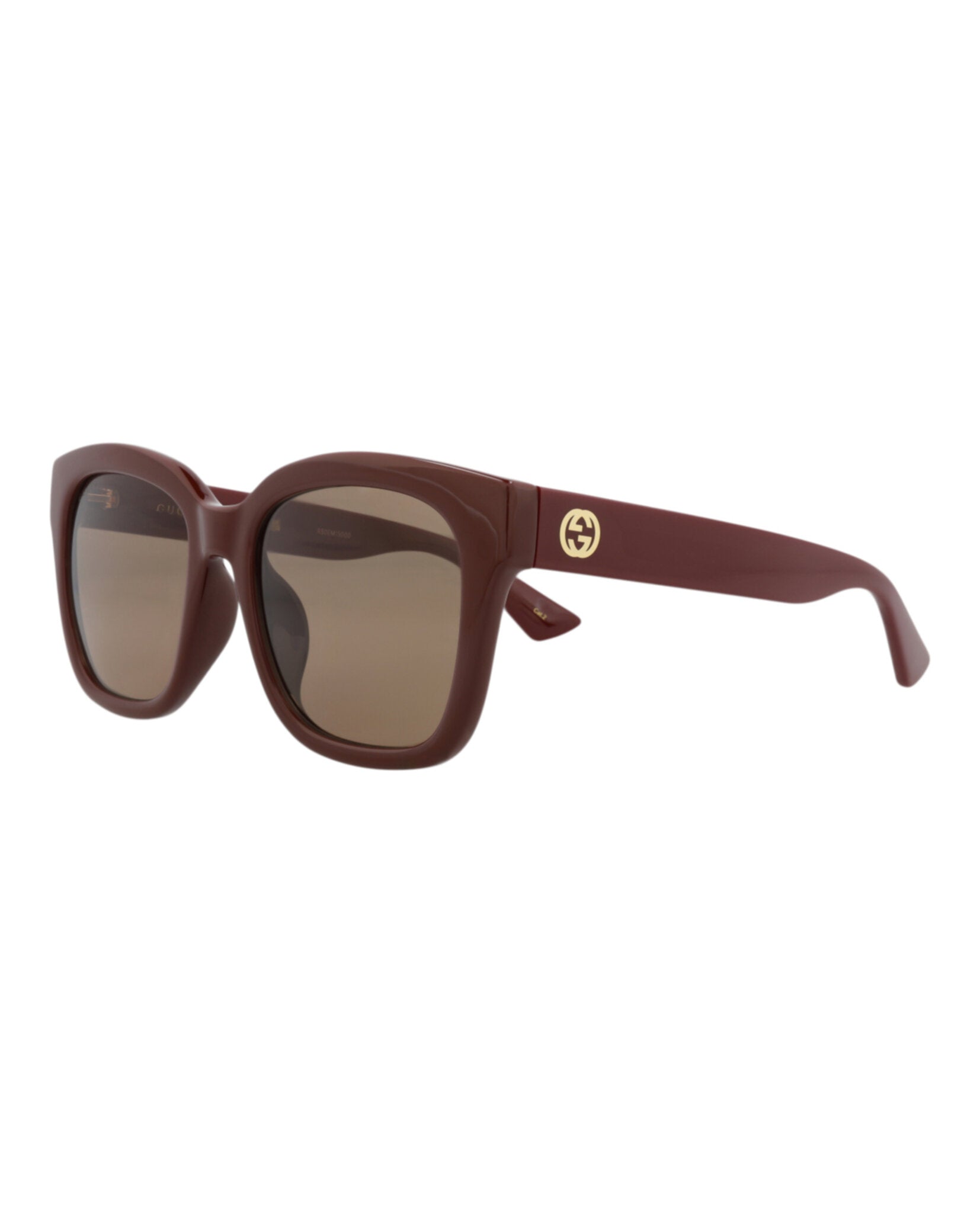 Gucci Gucci Womens Square/Rectangle Burgundy Burgundy Brown Fashion Designer Eyewear