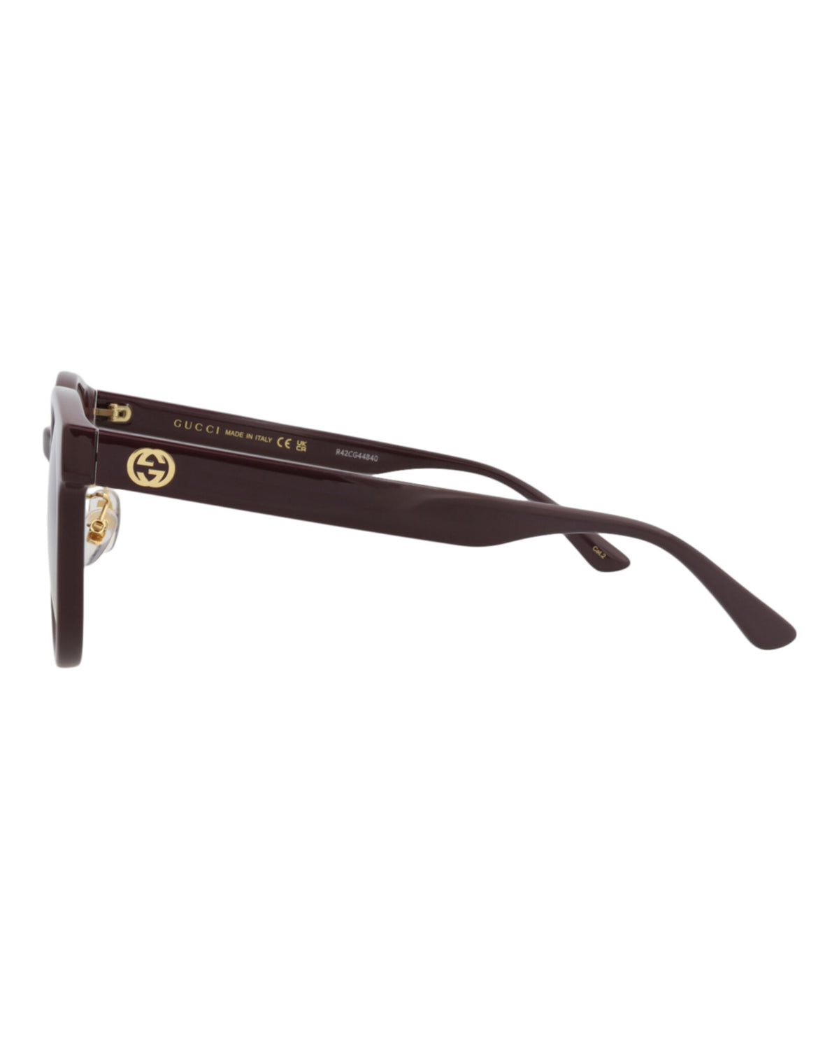 Gucci Gucci Womens Round/Oval Burgundy Burgundy Brown Fashion Designer Eyewear