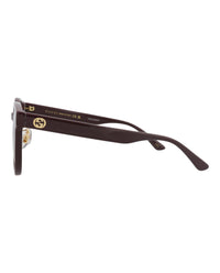 Gucci Gucci Womens Round/Oval Burgundy Burgundy Brown Fashion Designer Eyewear