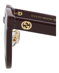 Gucci Gucci Womens Round/Oval Burgundy Burgundy Brown Fashion Designer Eyewear