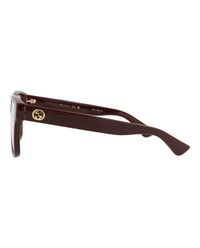 Gucci Womens Square/Rectangle Red Red Transparent Fashion Designer Eyewear