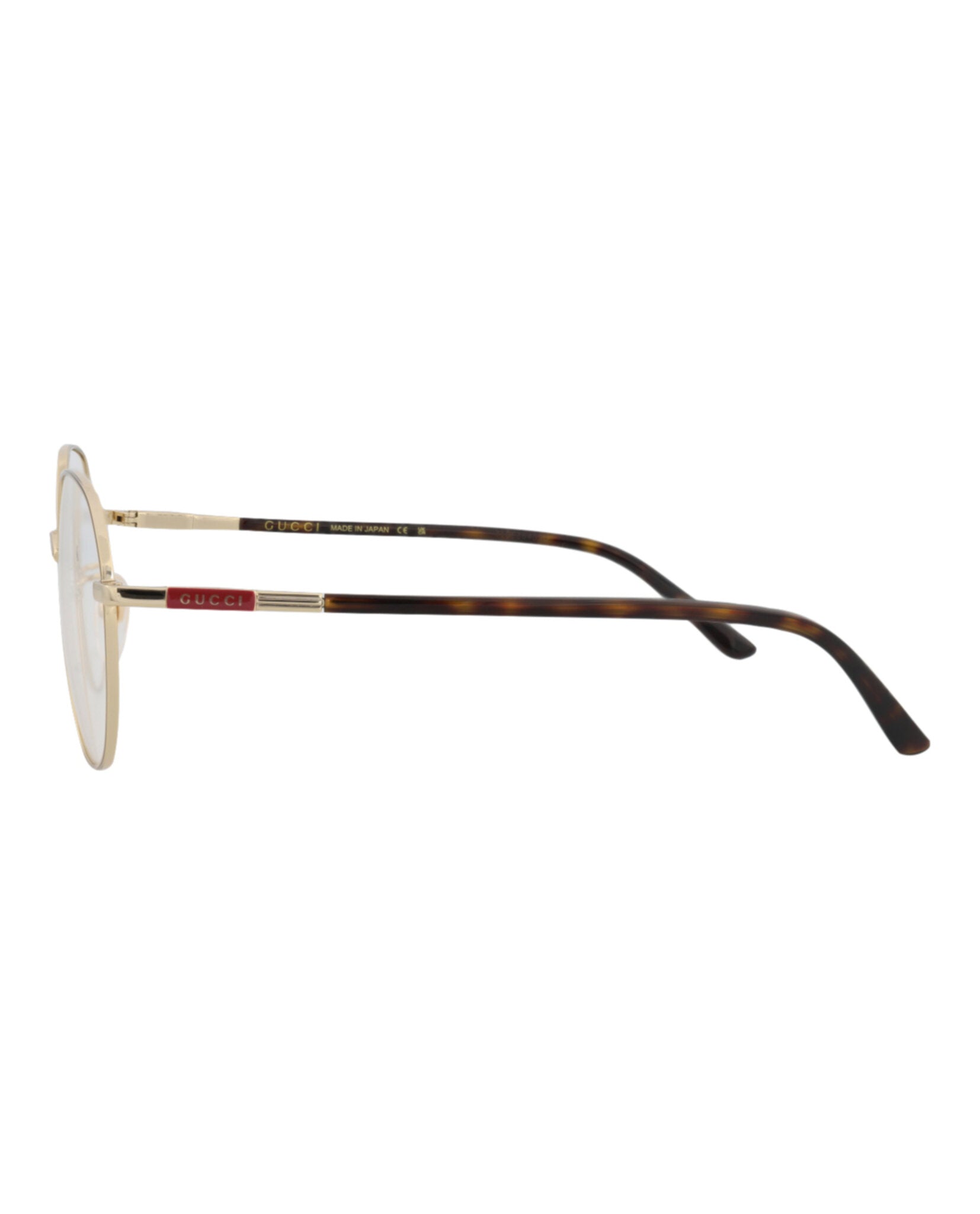Gucci Mens Round/Oval Gold Havana Transparent Fashion Designer Eyewear