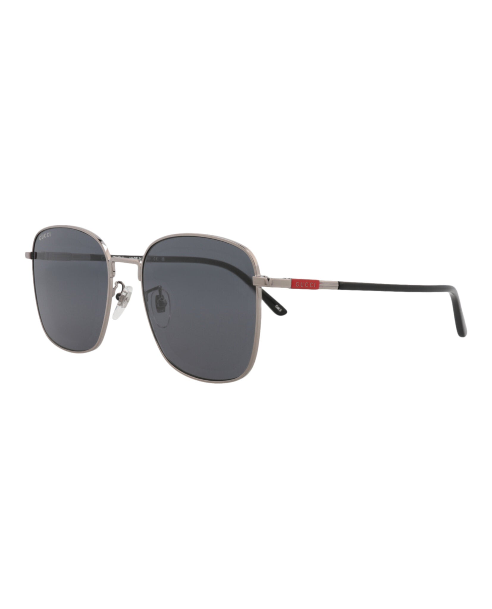 Gucci Gucci Mens Square/Rectangle Ruthenium Black Grey Fashion Designer Eyewear