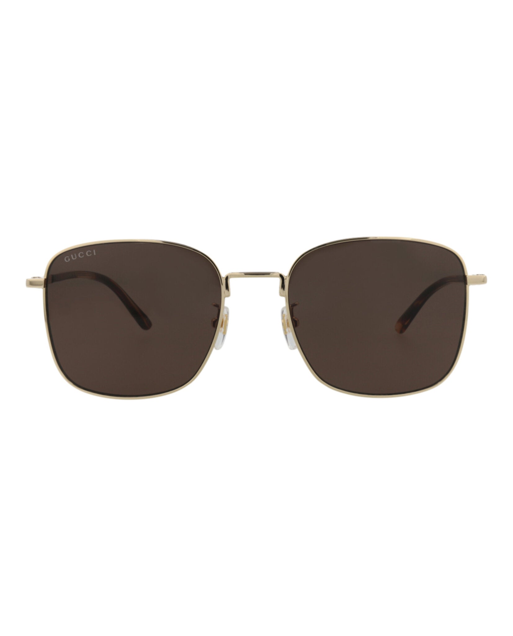 Gucci Mens Square/Rectangle Gold Havana Brown Fashion Designer Eyewear