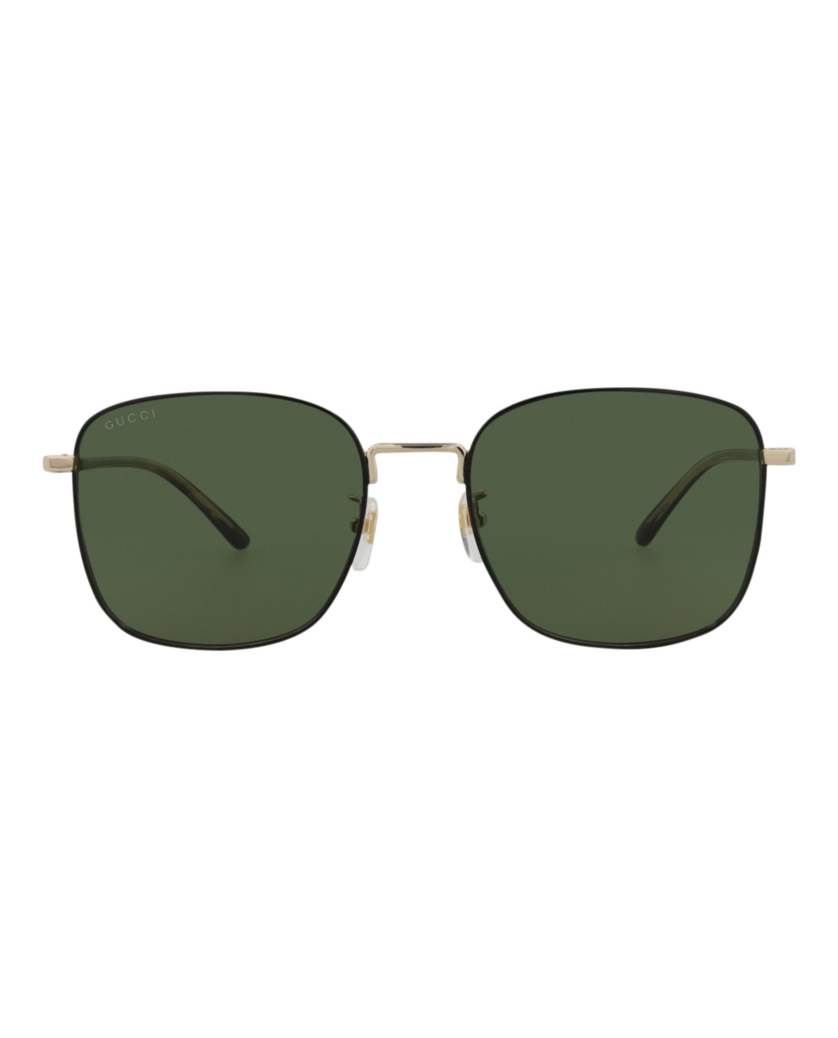 Gucci Mens Square/Rectangle Gold Havana Green Fashion Designer Eyewear