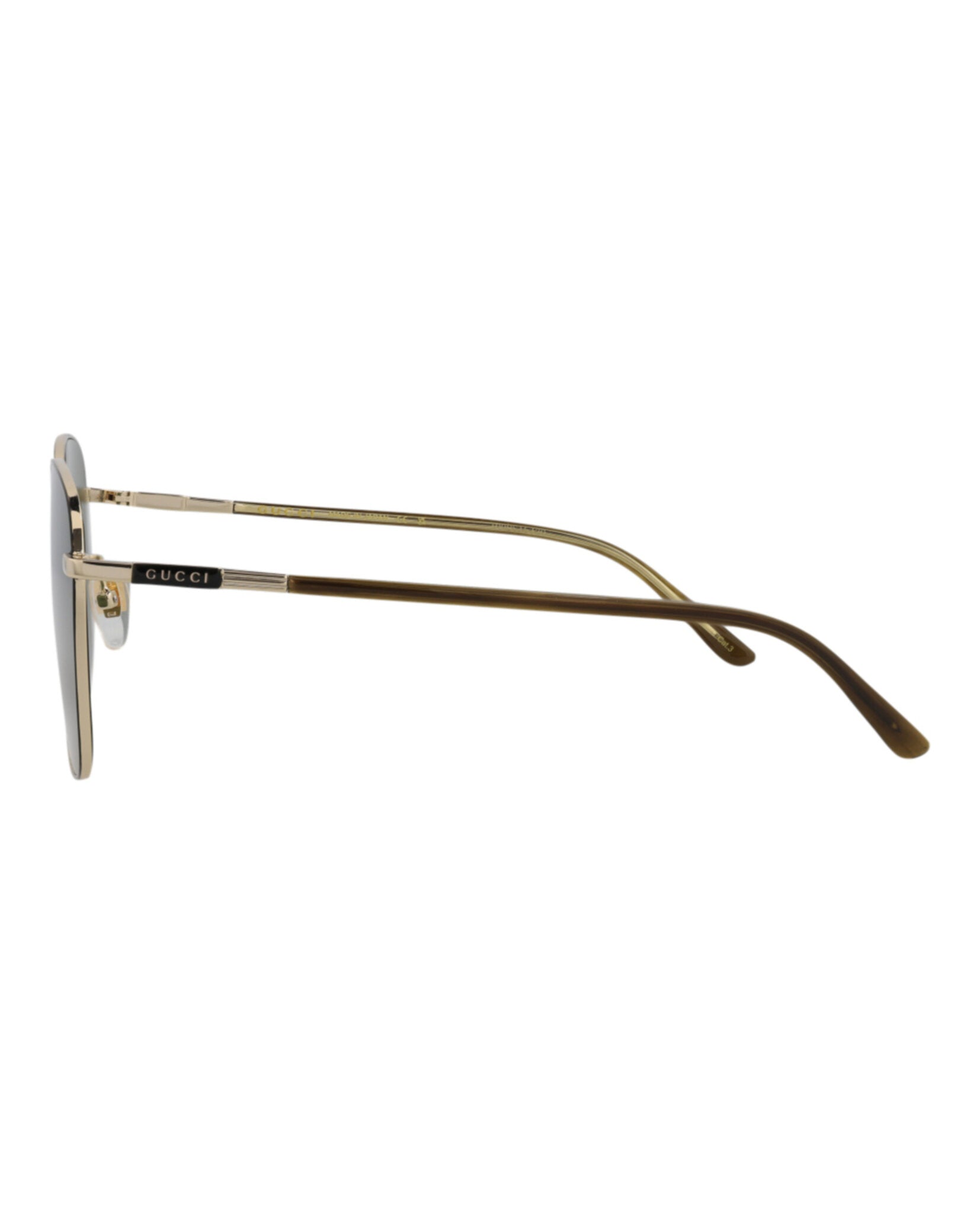 Gucci Mens Square/Rectangle Gold Havana Green Fashion Designer Eyewear
