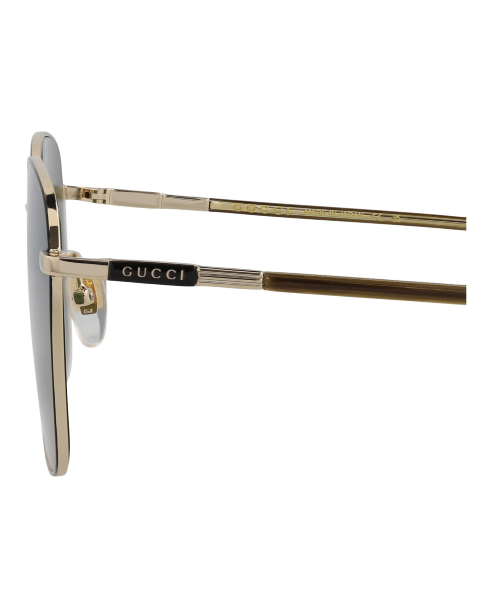 Gucci Mens Square/Rectangle Gold Havana Green Fashion Designer Eyewear