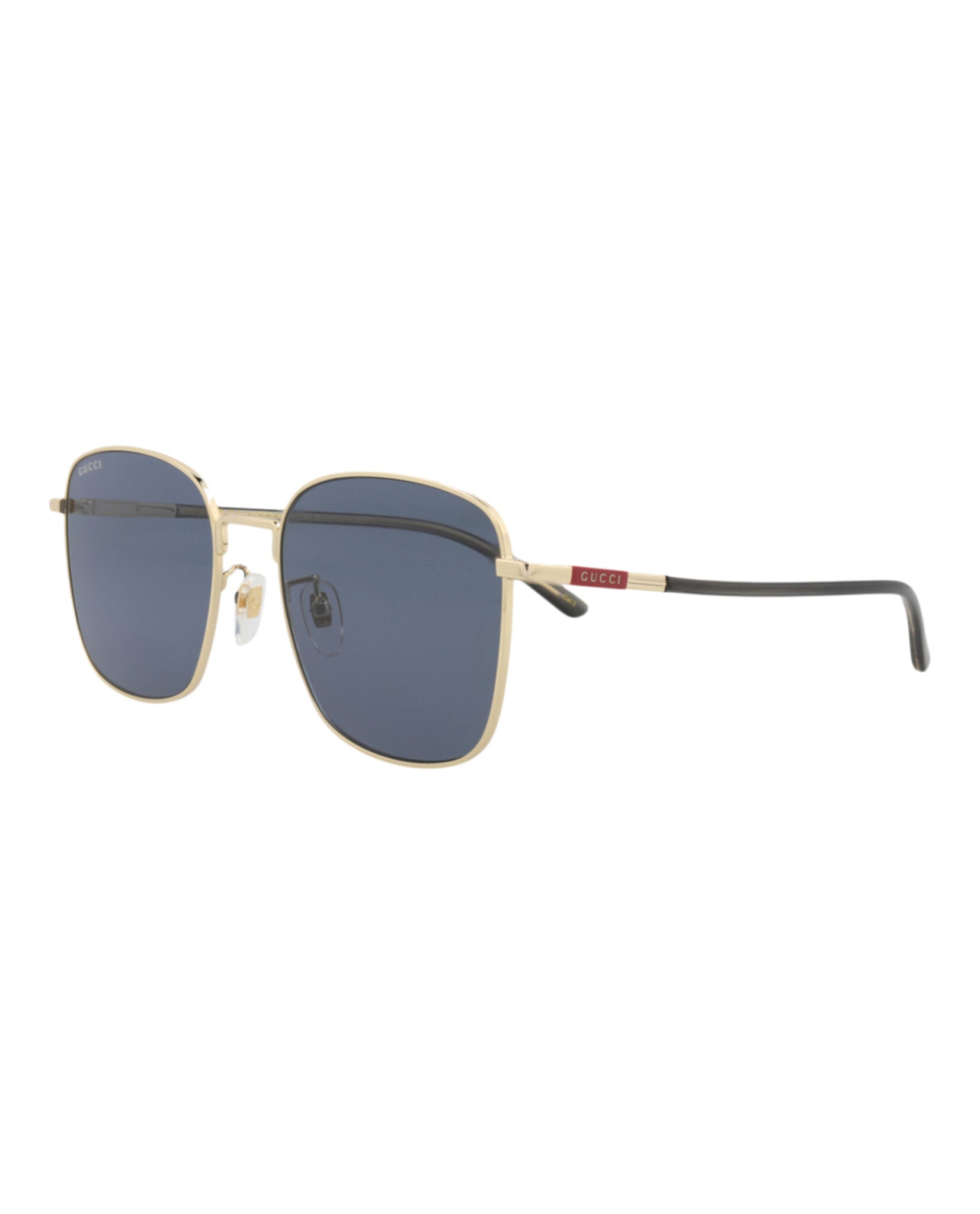 Gucci Mens Square/Rectangle Gold Havana Blue Fashion Designer