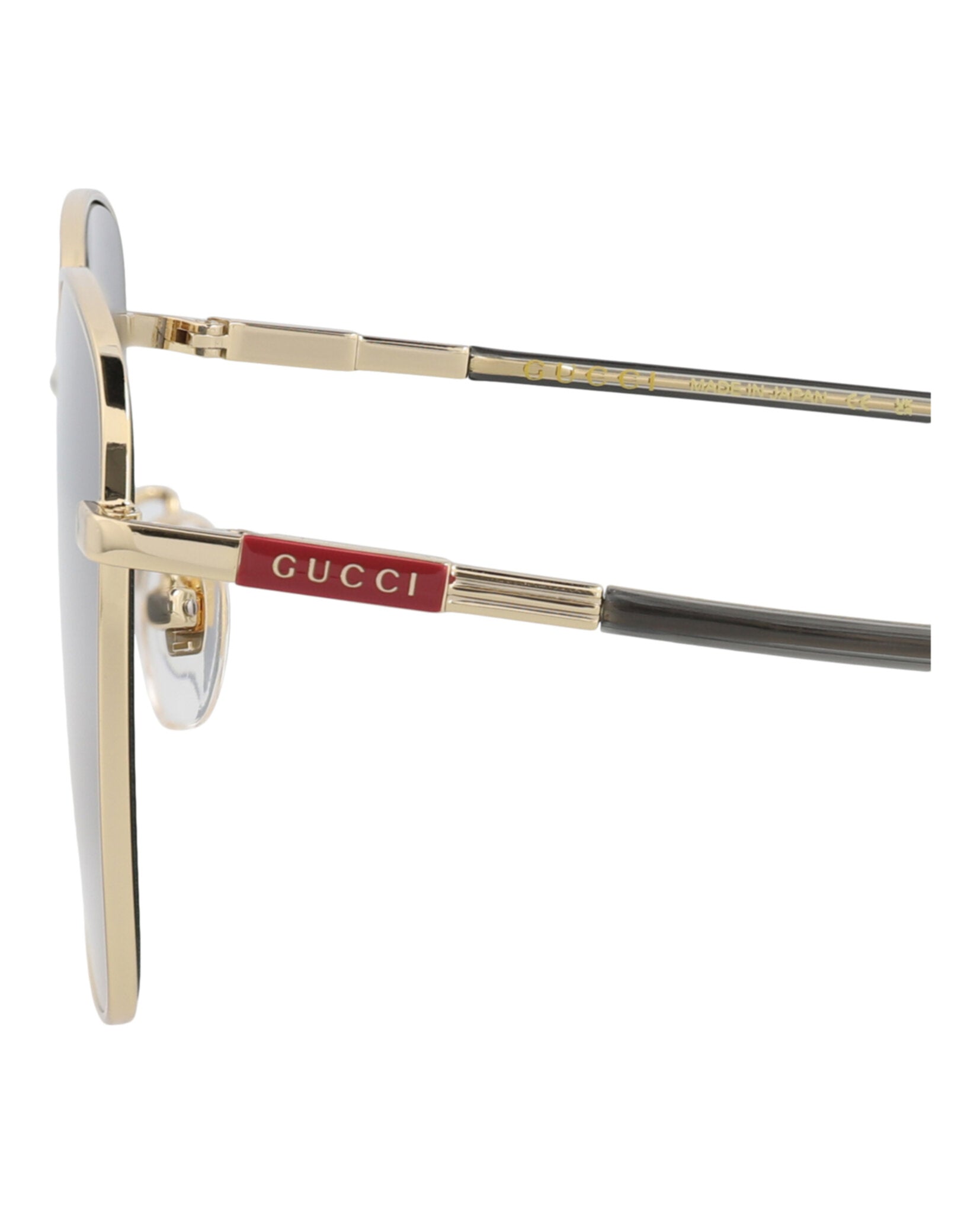 Gucci Mens Square/Rectangle Gold Havana Blue Fashion Designer
