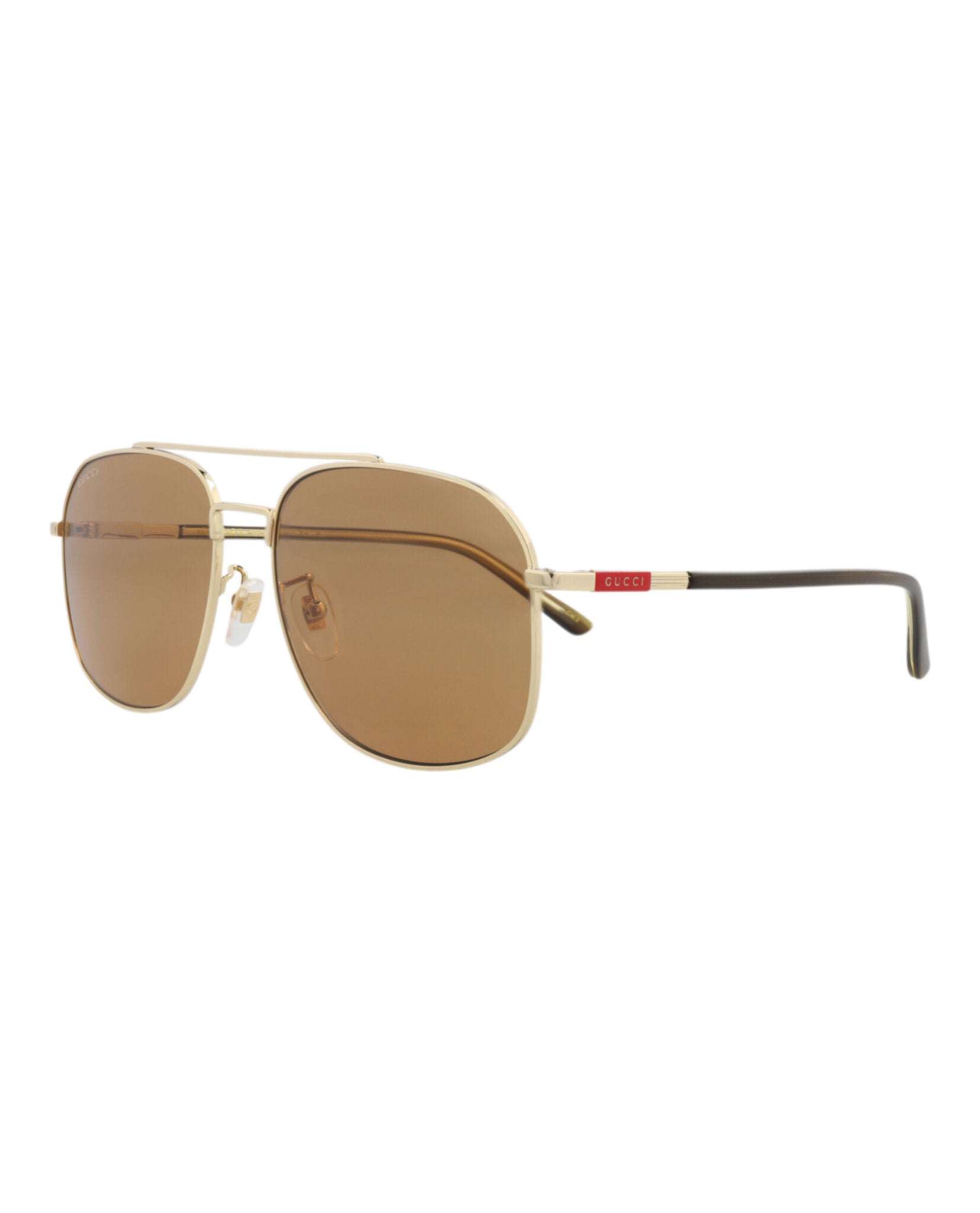 Gucci Mens Aviator Gold Havana Brown Fashion Designer Eyewear