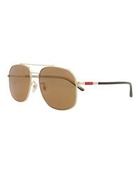 Gucci Mens Aviator Gold Havana Brown Fashion Designer Eyewear