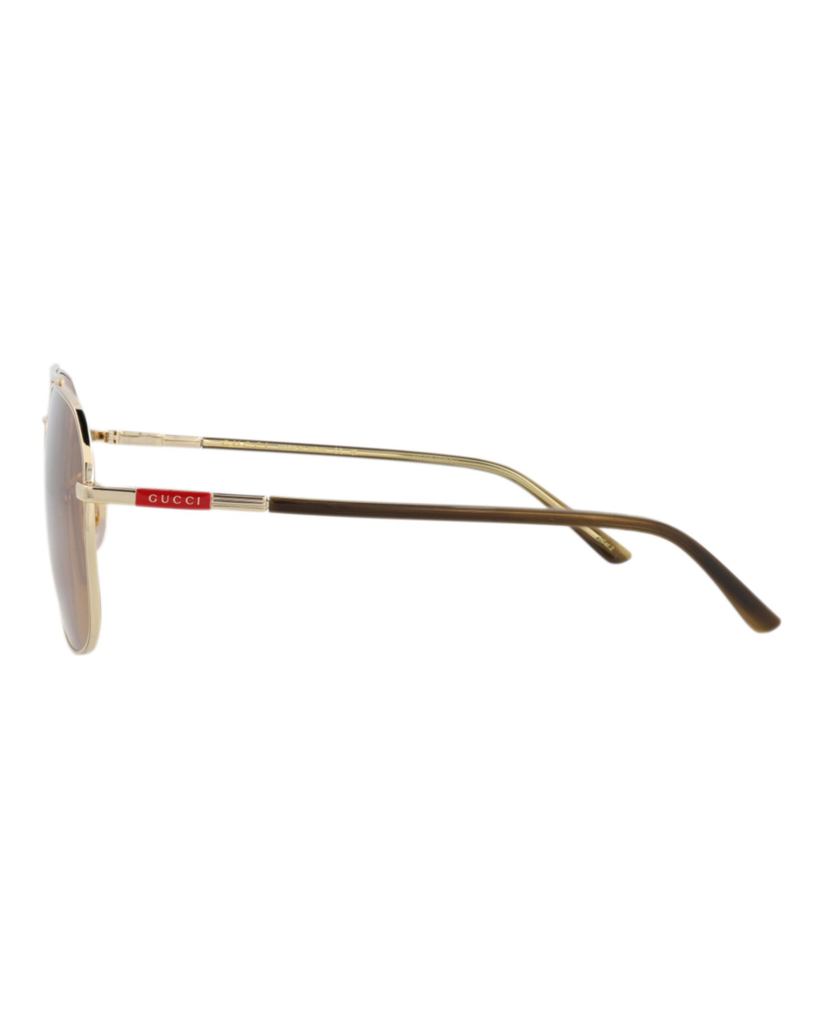 Gucci Mens Aviator Gold Havana Brown Fashion Designer Eyewear