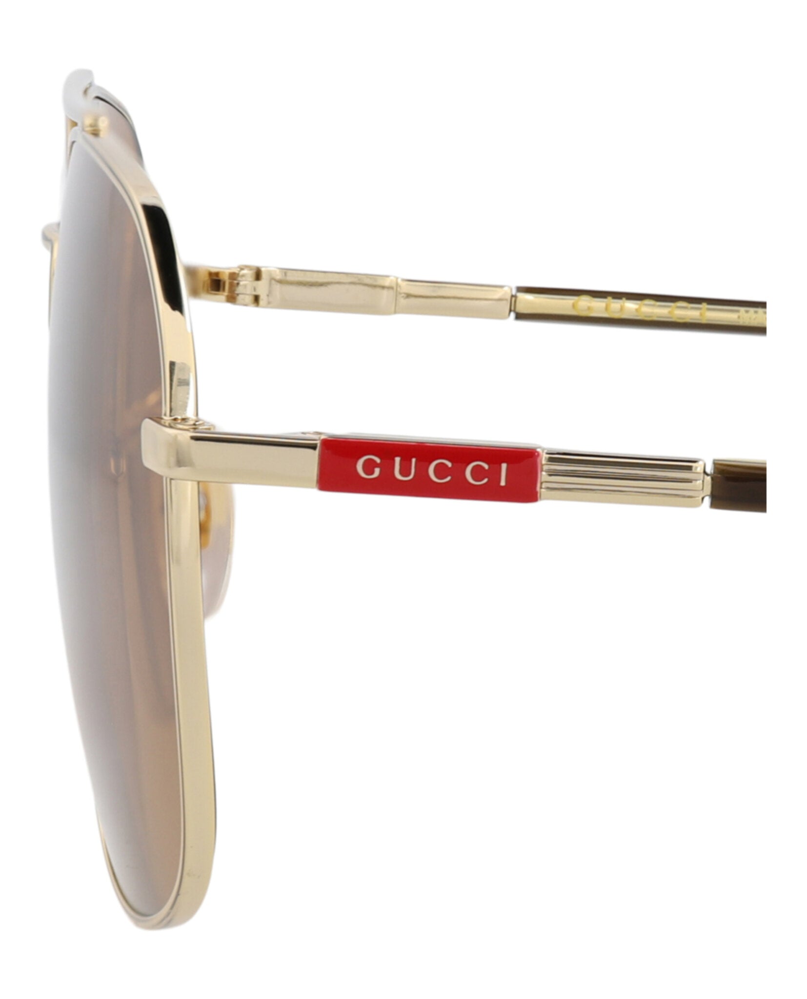 Gucci Mens Aviator Gold Havana Brown Fashion Designer Eyewear