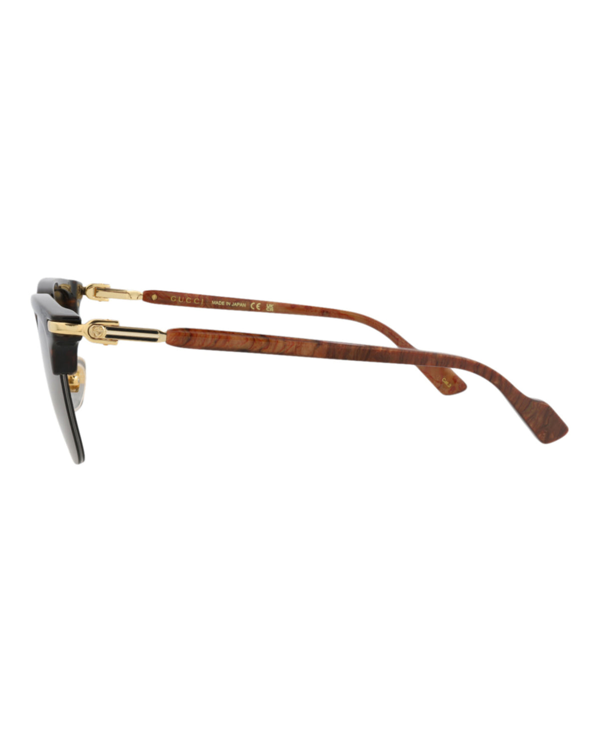Gucci Gucci Mens Square/Rectangle Gold Brown Brown Fashion Designer Eyewear