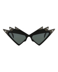 Gucci Womens Cat Eye Black Black Grey Fashion Designer Eyewear