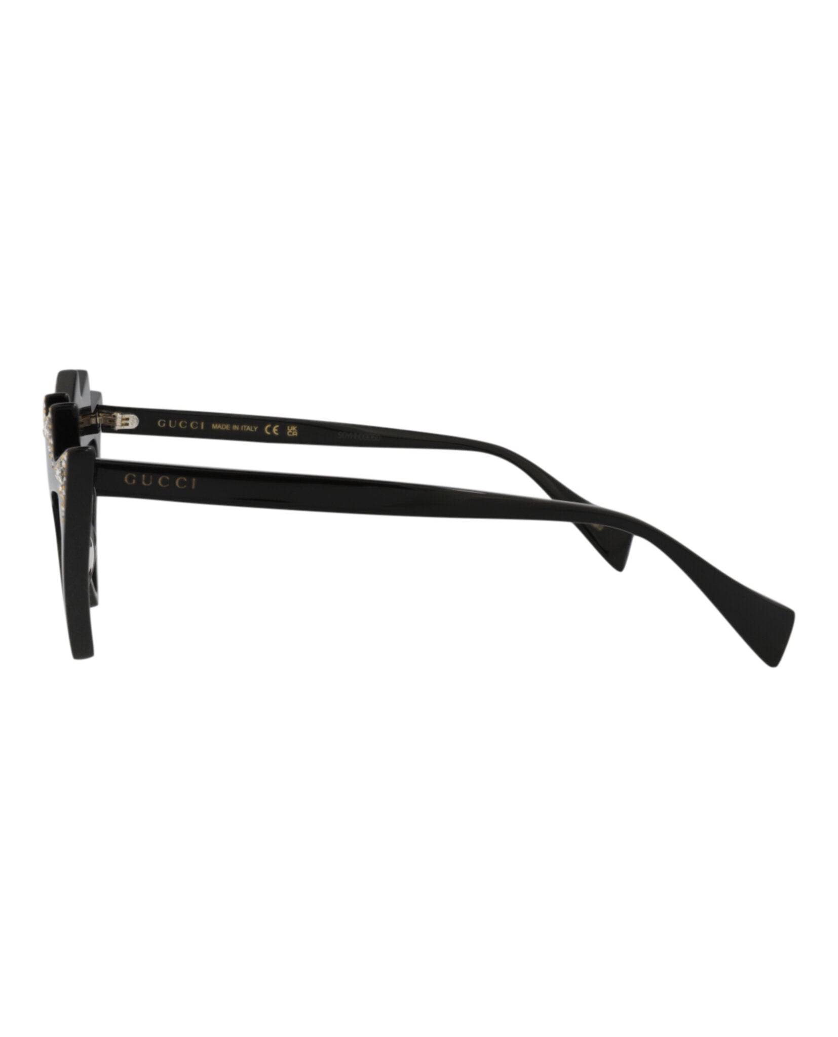 Gucci Womens Cat Eye Black Black Grey Fashion Designer Eyewear