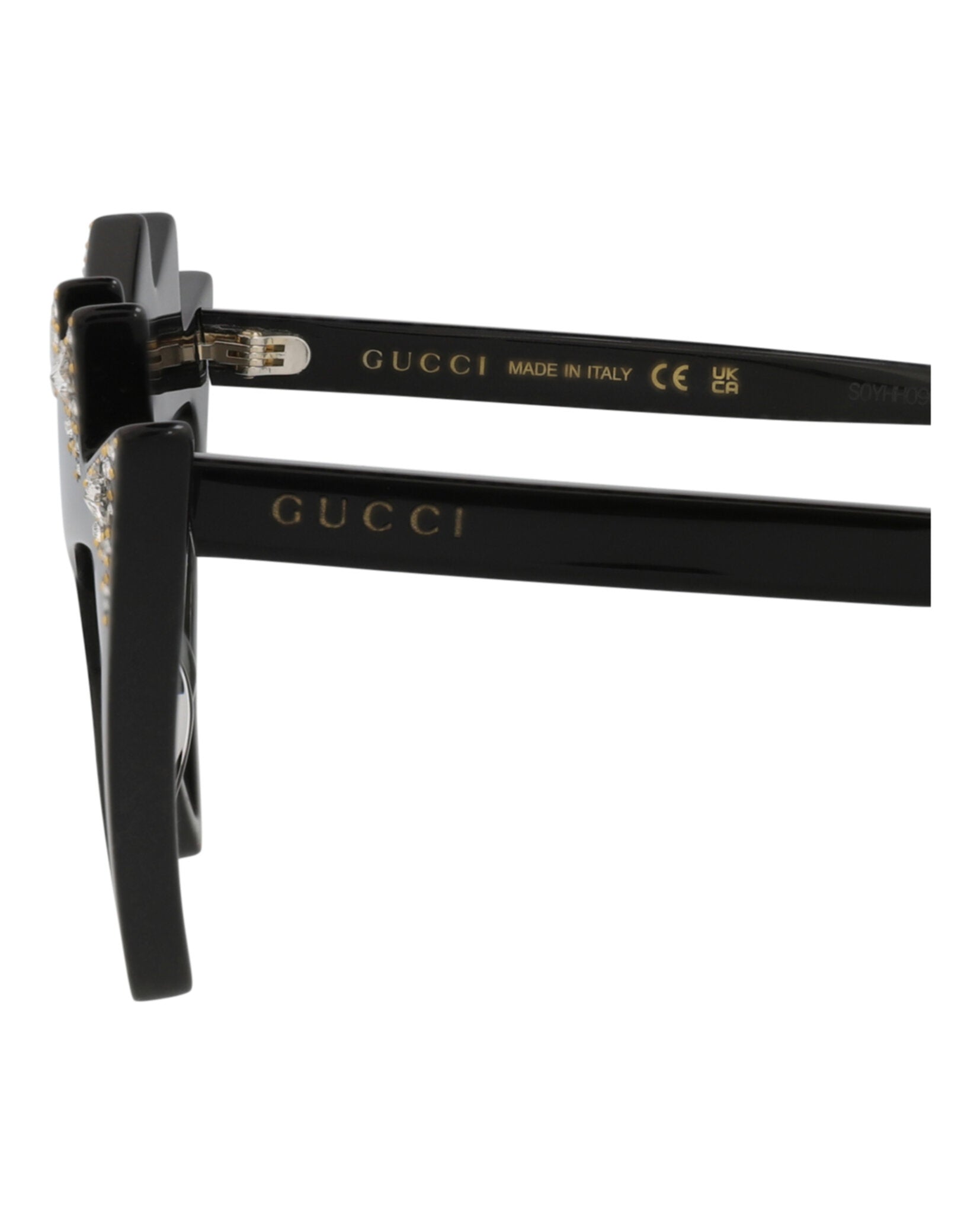 Gucci Womens Cat Eye Black Black Grey Fashion Designer Eyewear