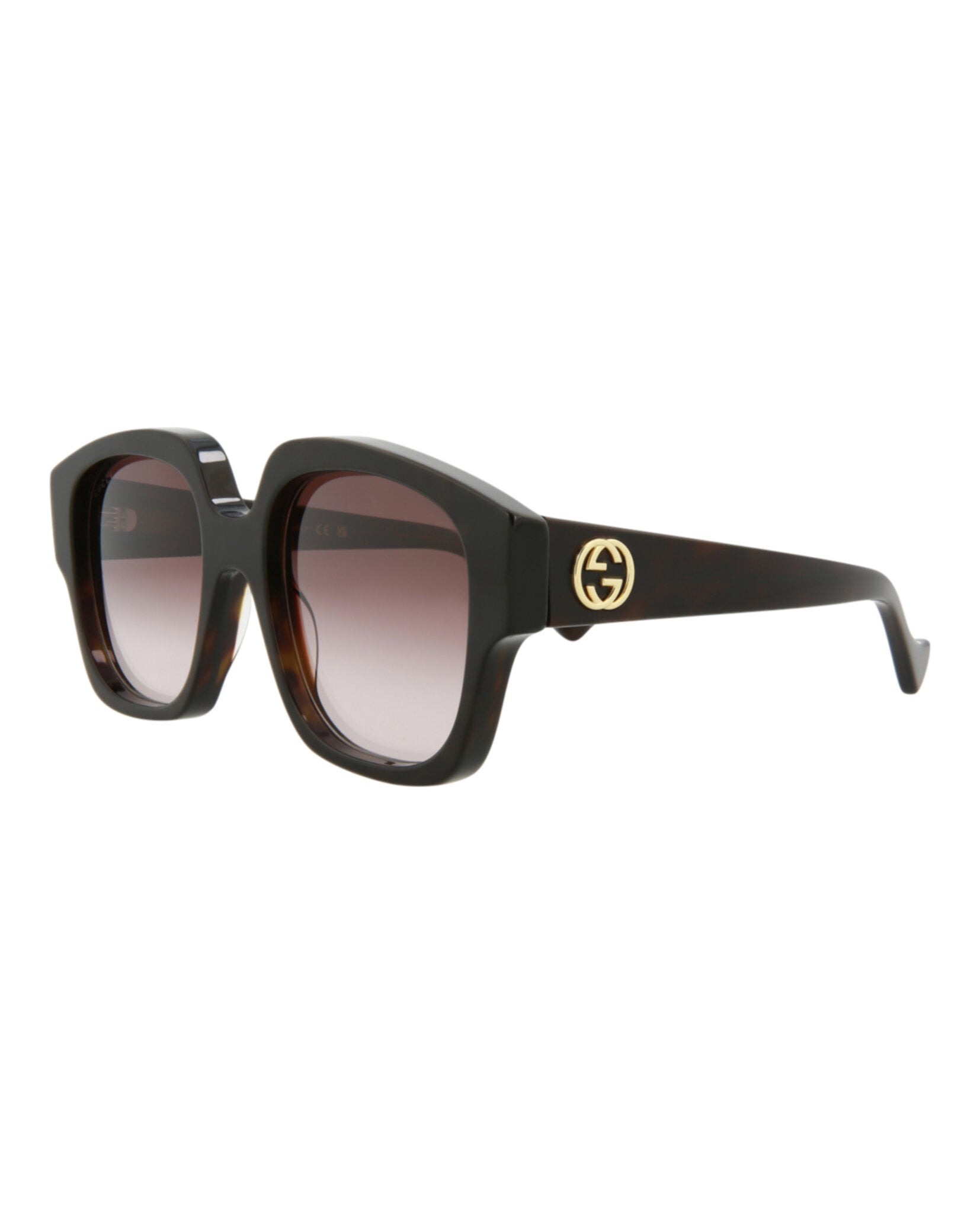 Gucci Womens Square/Rectangle Havana Havana Brown Fashion Designer Eyewear