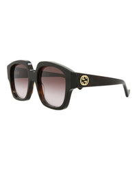 Gucci Womens Square/Rectangle Havana Havana Brown Fashion Designer Eyewear