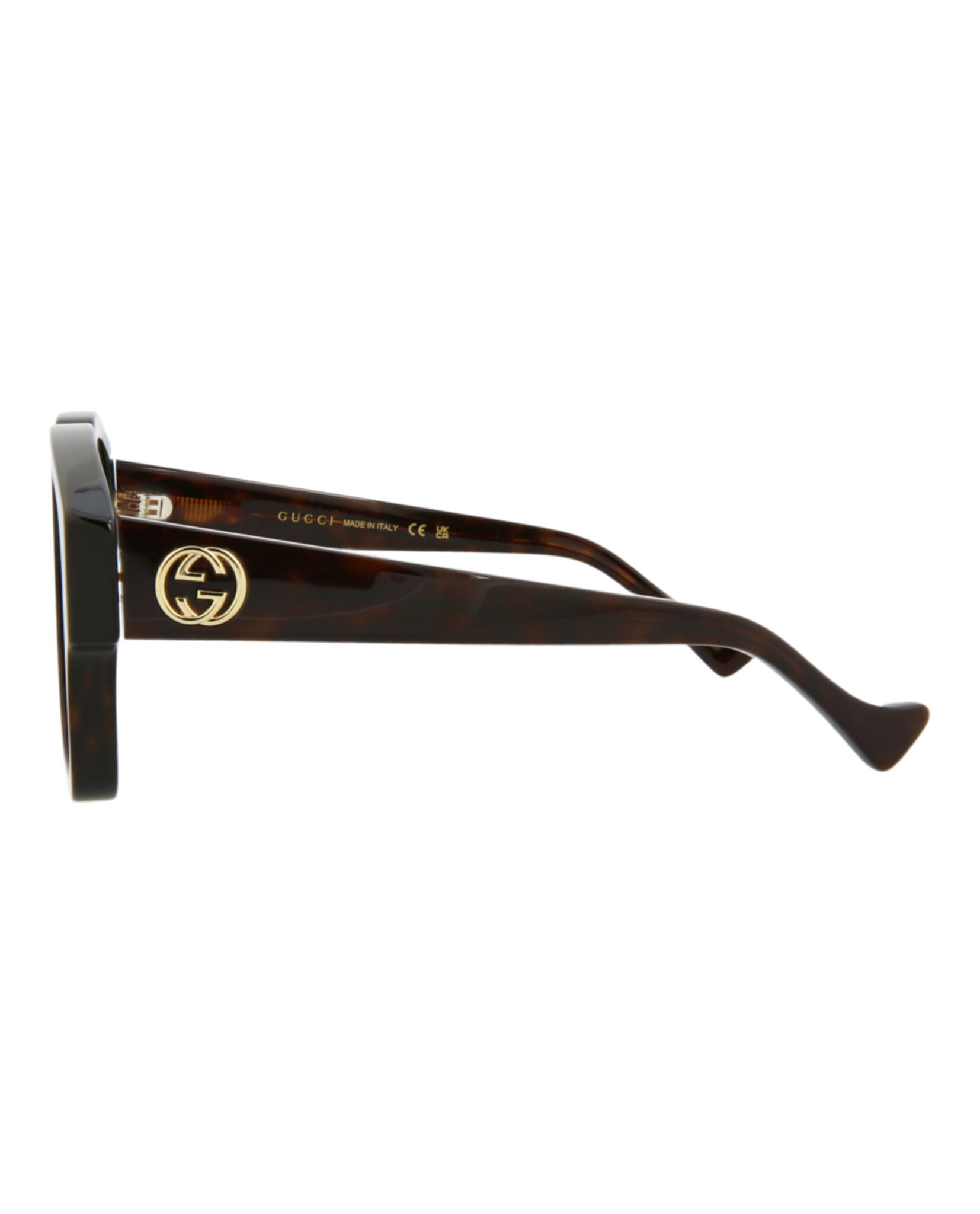 Gucci Womens Square/Rectangle Havana Havana Brown Fashion Designer Eyewear