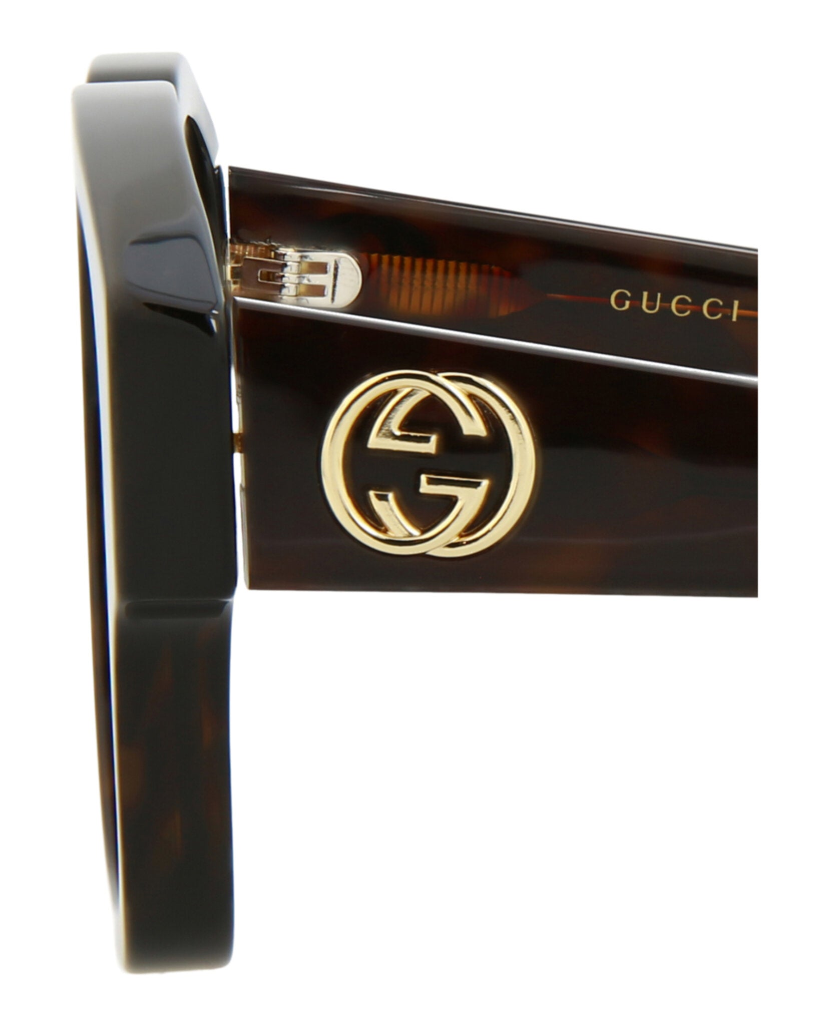 Gucci Womens Square/Rectangle Havana Havana Brown Fashion Designer Eyewear