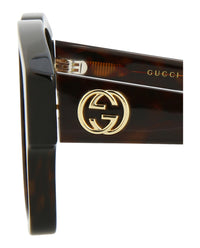 Gucci Womens Square/Rectangle Havana Havana Brown Fashion Designer Eyewear