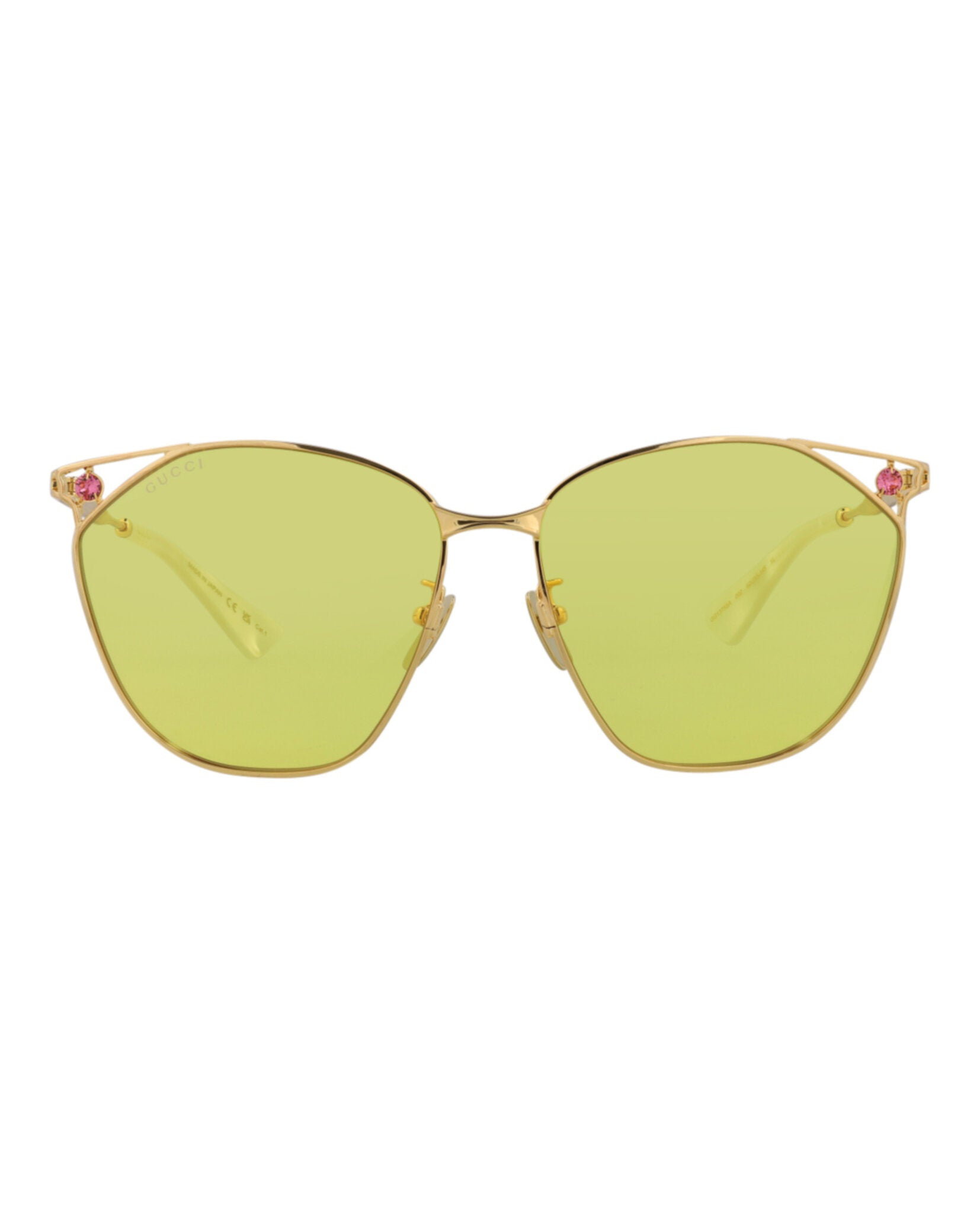 Gucci Womens Cat Eye Gold Gold Yellow Fashion Designer Eyewear