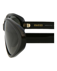 Gucci Gucci Womens Round/Oval Black Black Grey Fashion Designer Eyewear