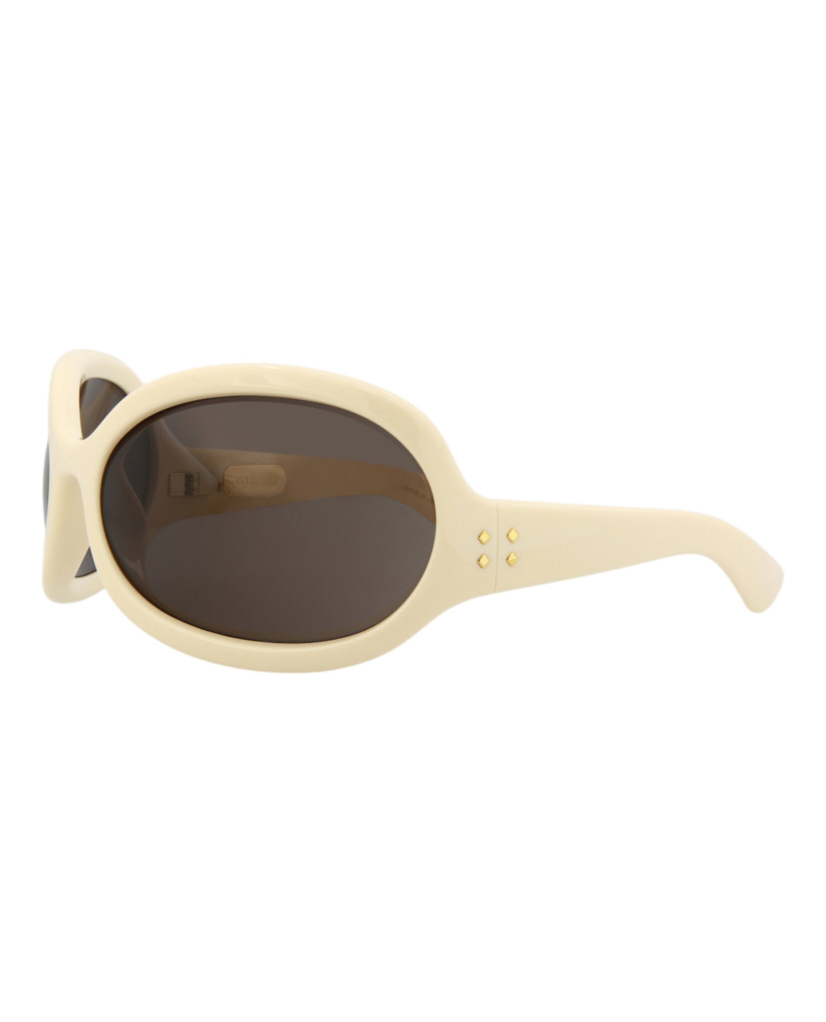 Gucci Womens Shield/Wrap White White Brown Fashion Designer Eyewear